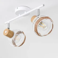 Luminaires Scandinaves-hofstein Plafonnier Bariloche Chrome, Blanc, 2 lumières