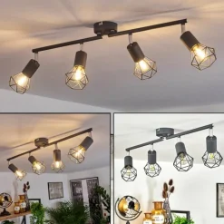 hofstein Plafonnier Baripada Anthracite, Chrome, 4 lumières