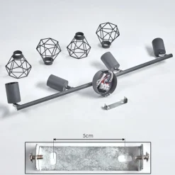 hofstein Plafonnier Baripada Anthracite, Chrome, 4 lumières