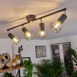 hofstein Plafonnier Baripada Anthracite, Chrome, 4 lumières