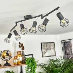 hofstein Plafonnier Baripada Anthracite, Chrome, 6 lumières