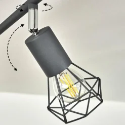 hofstein Plafonnier Baripada Anthracite, Chrome, 6 lumières