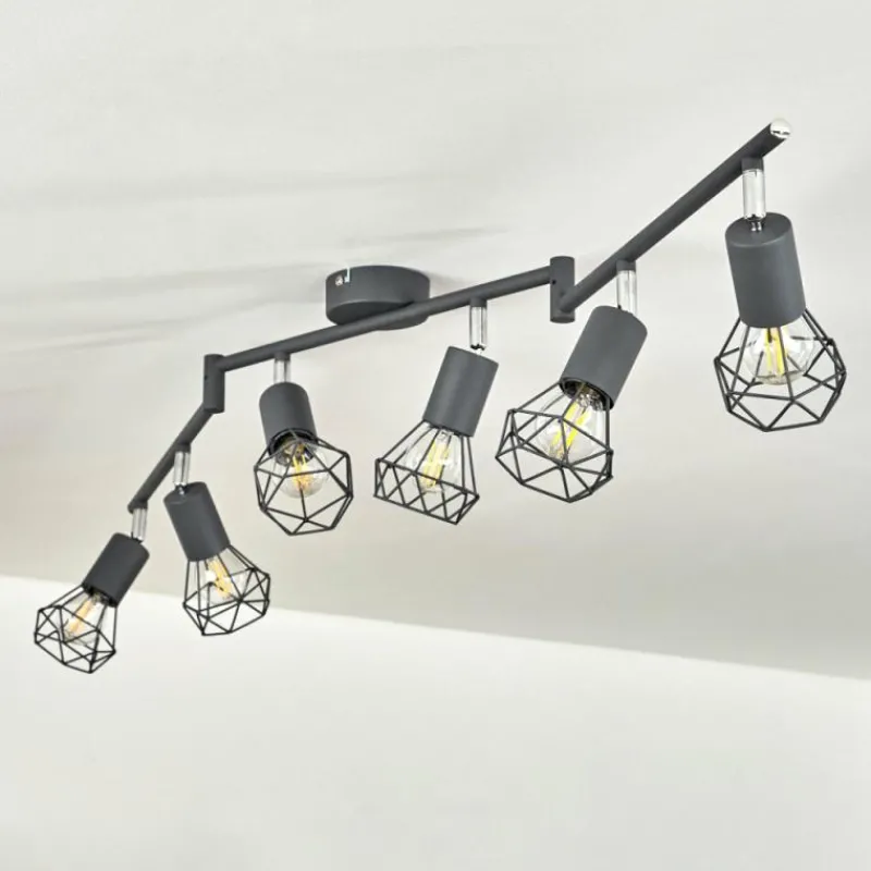 hofstein Plafonnier Baripada Anthracite, Chrome, 6 lumières