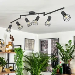 hofstein Plafonnier Baripada Anthracite, Chrome, 6 lumières