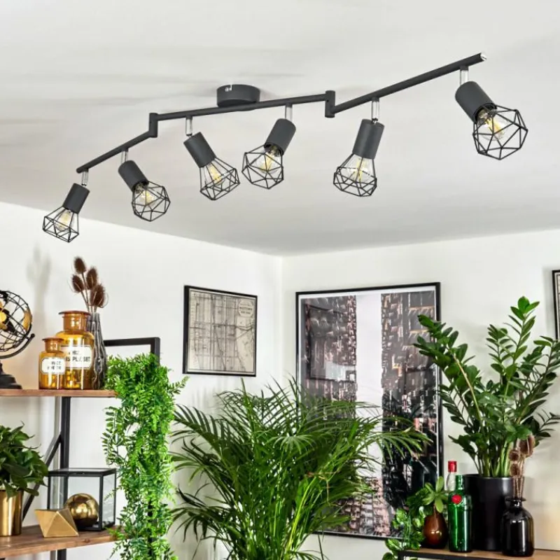 hofstein Plafonnier Baripada Anthracite, Chrome, 6 lumières