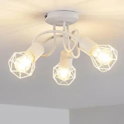 Lampes Vintages & Rétros-hofstein Plafonnier Baripada Blanc, 3 lumières