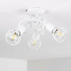 Lampes Vintages & Rétros-hofstein Plafonnier Baripada Blanc, 3 lumières