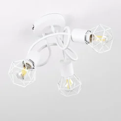 Lampes Vintages & Rétros-hofstein Plafonnier Baripada Blanc, 3 lumières