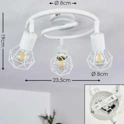 hofstein Plafonnier Baripada Blanc, 3 lumières