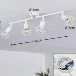 hofstein Plafonnier Baripada Blanc, 4 lumières
