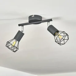 hofstein Plafonnier Baripada Chrome, Gris, 2 lumières