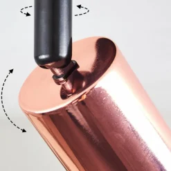 Lampes Vintages & Rétros-hofstein Plafonnier Baripada Cuivre, Noir, 1 lumière