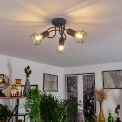 hofstein Plafonnier Baripada Gris, 3 lumières