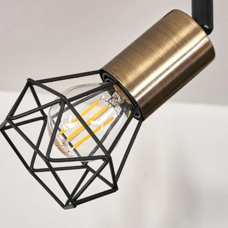 hofstein Plafonnier Baripada Laiton, Noir, 4 lumières