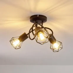 hofstein Plafonnier Baripada Noir, 3 lumières