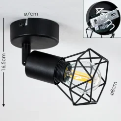 hofstein Plafonnier Baripada Noir, 1 lumière