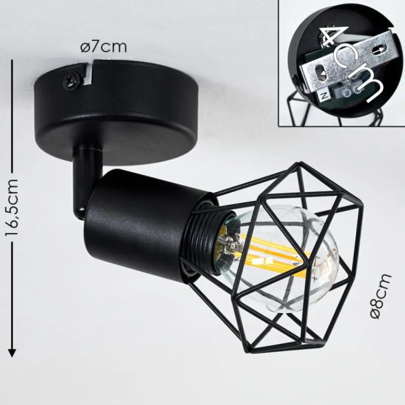 hofstein Plafonnier Baripada Noir, 1 lumière