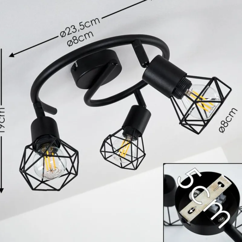 hofstein Plafonnier Baripada Noir, 3 lumières