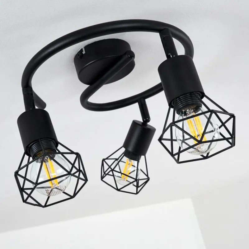 hofstein Plafonnier Baripada Noir, 3 lumières