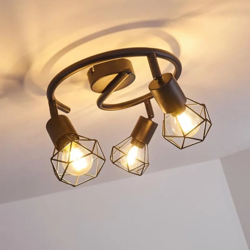 hofstein Plafonnier Baripada Noir, 3 lumières