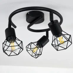 hofstein Plafonnier Baripada Noir, 3 lumières