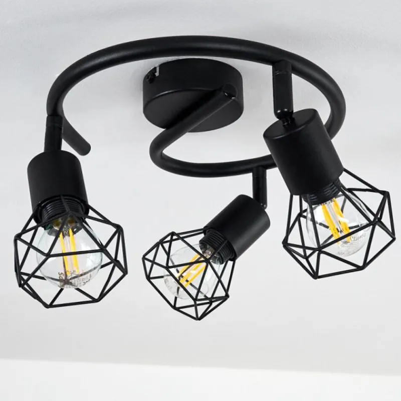 hofstein Plafonnier Baripada Noir, 3 lumières