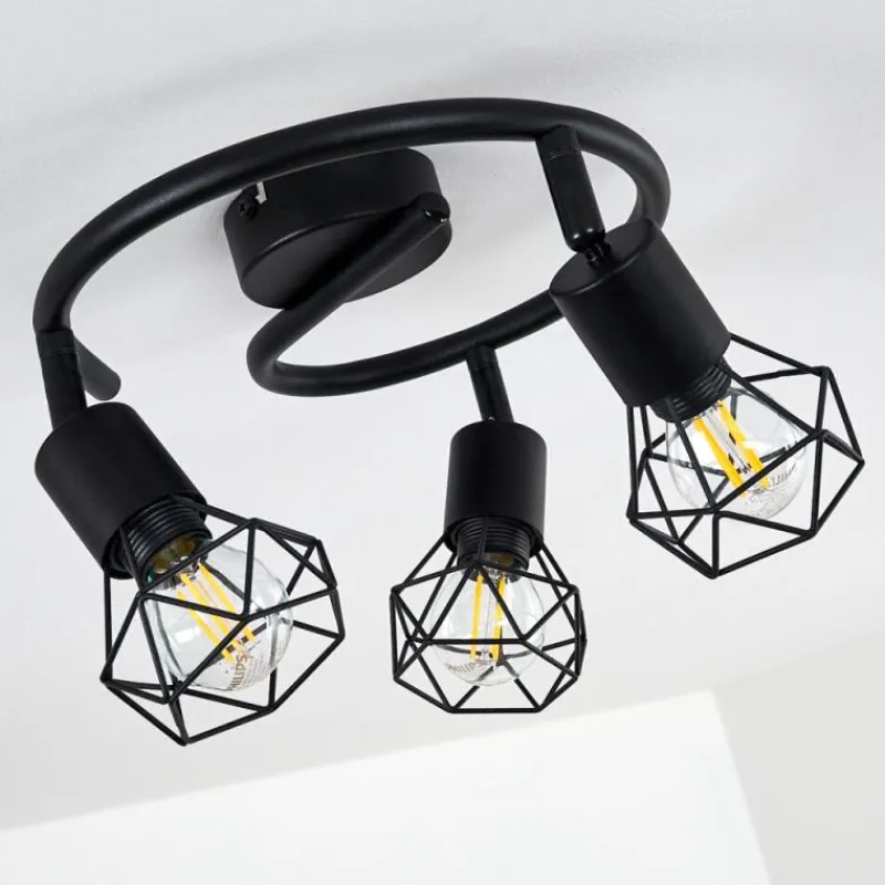 hofstein Plafonnier Baripada Noir, 3 lumières