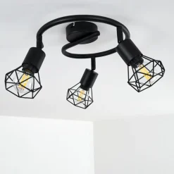 hofstein Plafonnier Baripada Noir, 3 lumières