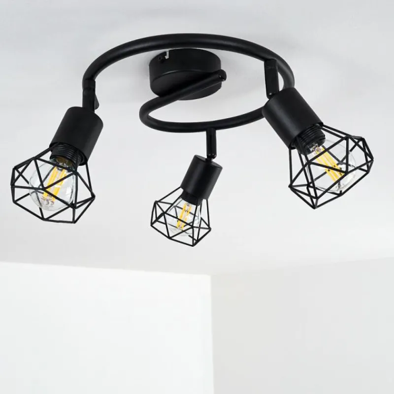 hofstein Plafonnier Baripada Noir, 3 lumières