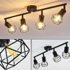 hofstein Plafonnier Baripada Noir, 4 lumières