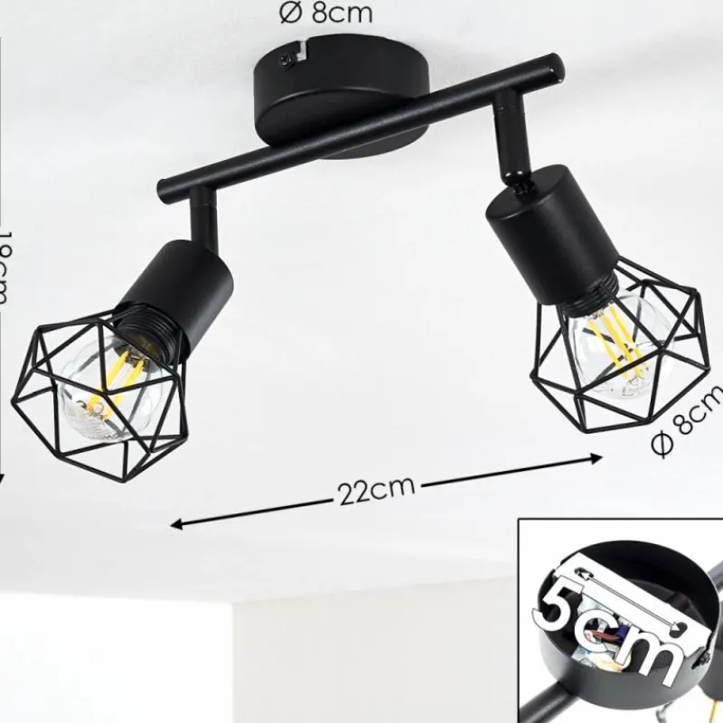 hofstein Plafonnier Baripada Noir, 2 lumières