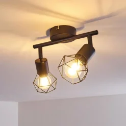 hofstein Plafonnier Baripada Noir, 2 lumières