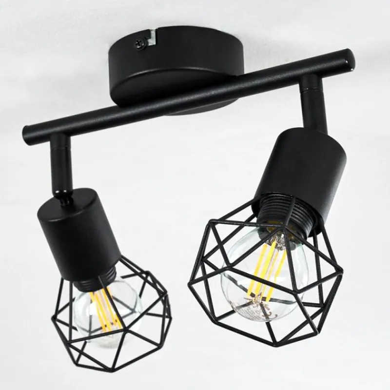 hofstein Plafonnier Baripada Noir, 2 lumières