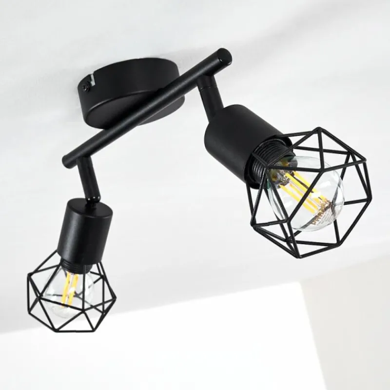 hofstein Plafonnier Baripada Noir, 2 lumières