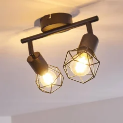 hofstein Plafonnier Baripada Noir, 2 lumières