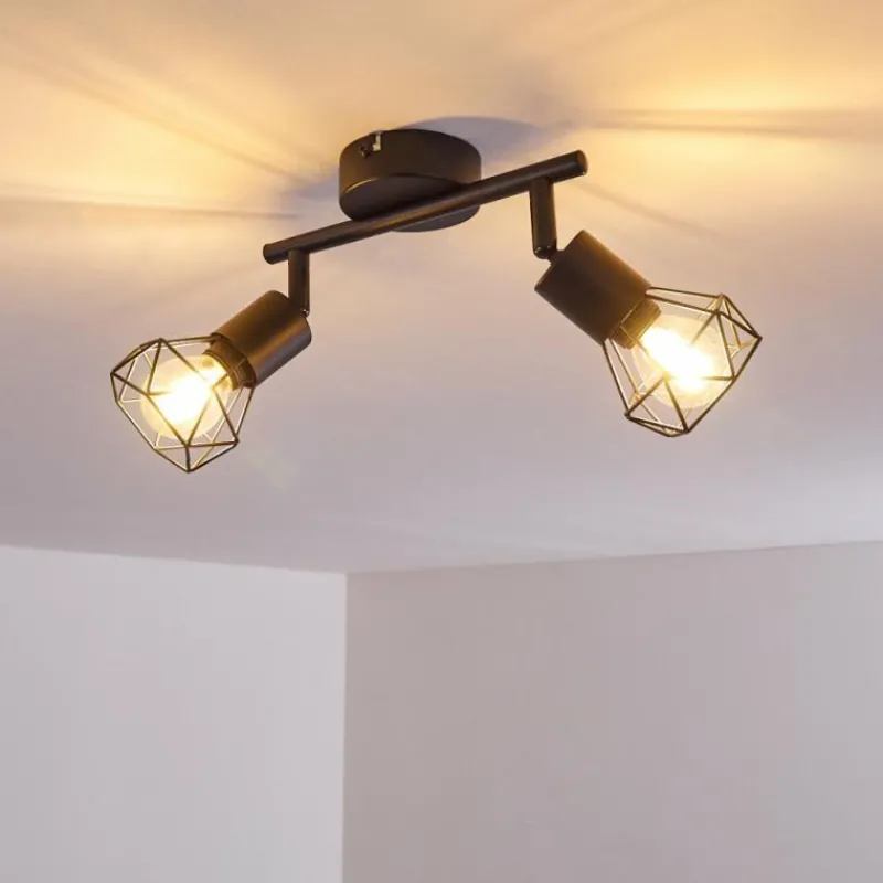 hofstein Plafonnier Baripada Noir, 2 lumières