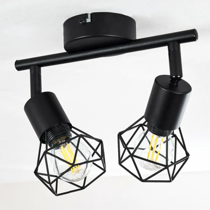 hofstein Plafonnier Baripada Noir, 2 lumières