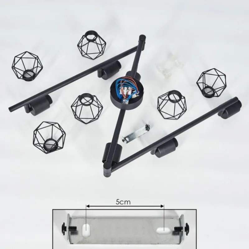 hofstein Plafonnier Baripada Noir, 6 lumières