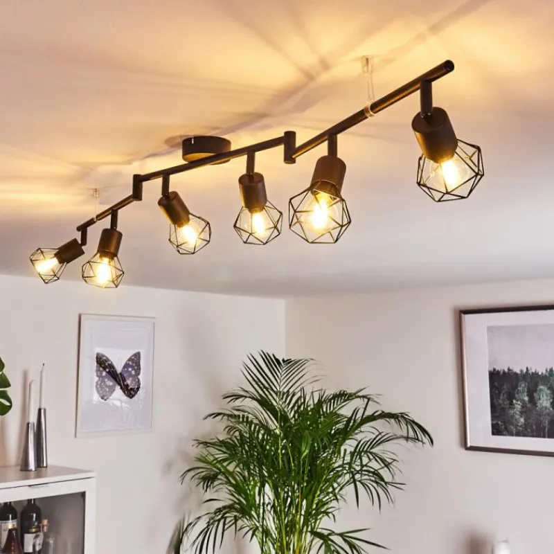 hofstein Plafonnier Baripada Noir, 6 lumières