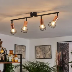 Lampes Vintages & Rétros-hofstein Plafonnier Baripada Noir, 4 lumières