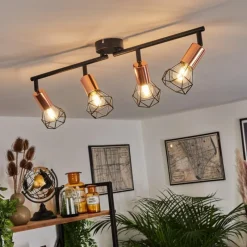 Lampes Vintages & Rétros-hofstein Plafonnier Baripada Noir, 4 lumières