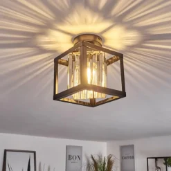 hofstein Plafonnier Barracon Noir, 1 lumière