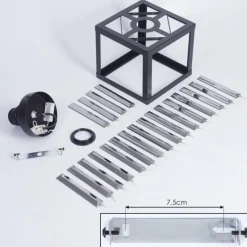 hofstein Plafonnier Barracon Noir, 1 lumière