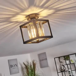 hofstein Plafonnier Barracon Noir, 1 lumière