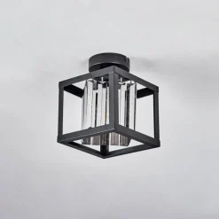 hofstein Plafonnier Barracon Noir, 1 lumière