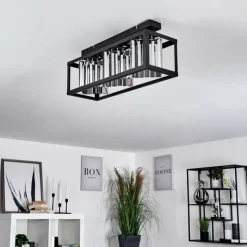 hofstein Plafonnier Barracon Noir, 3 lumières