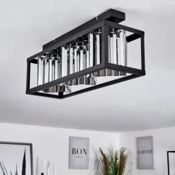 hofstein Plafonnier Barracon Noir, 3 lumières