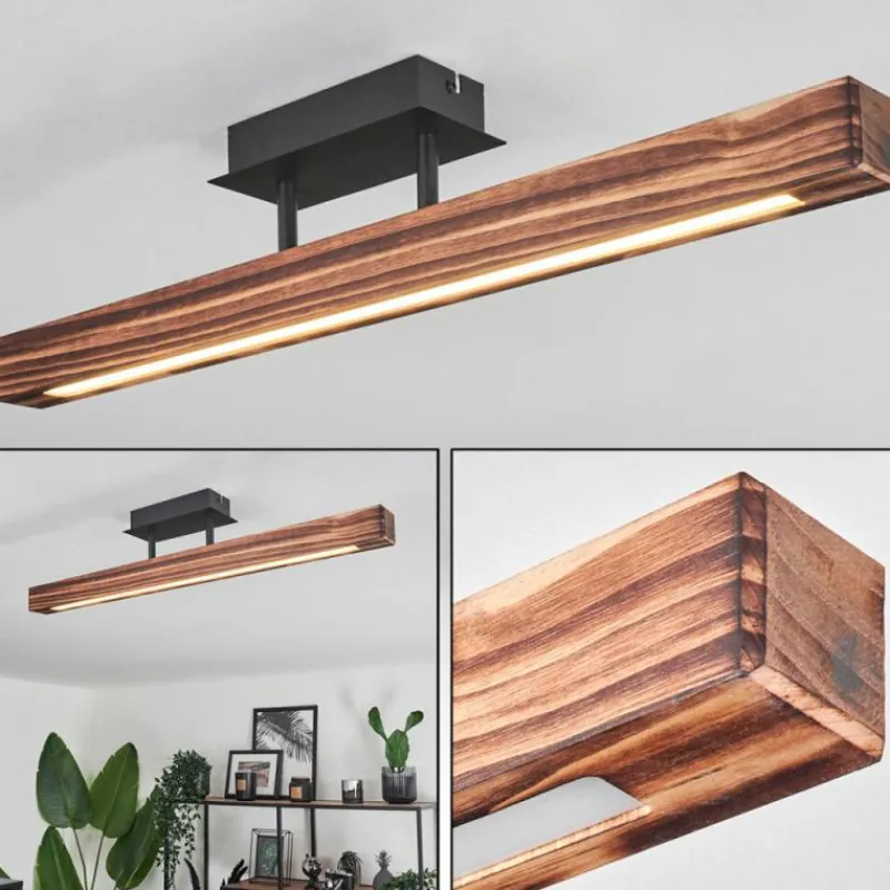 hofstein Plafonnier Barron LED Noir, 1 lumière