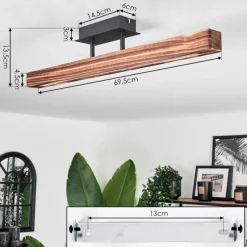 hofstein Plafonnier Barron LED Noir, 1 lumière