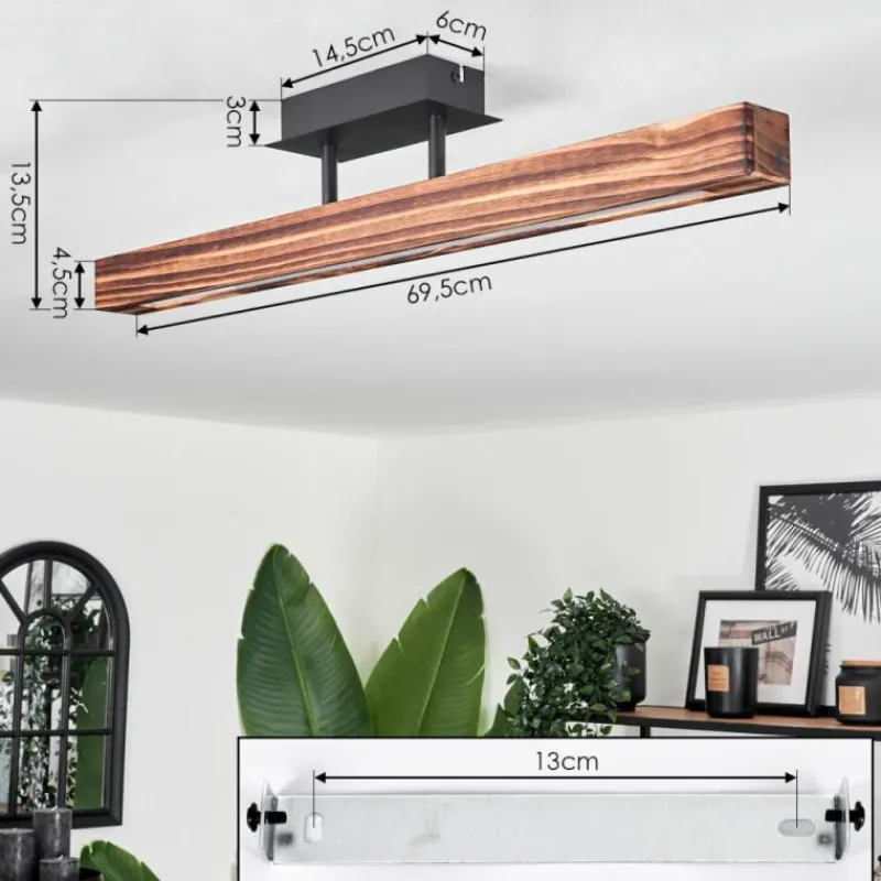 hofstein Plafonnier Barron LED Noir, 1 lumière
